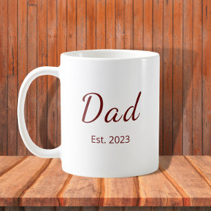 Neuer Papa Vatertag Rote Typografie Minimalistisch Kaffeetasse