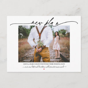 Neuer Plan Kalligrafie Hochzeitverlängerung Postkarte