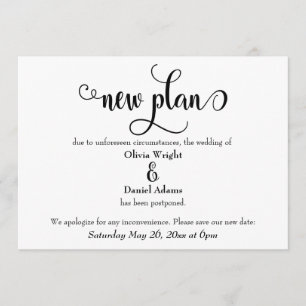 Neuer Plan vertagt Hochzeitsankündigung Einladung