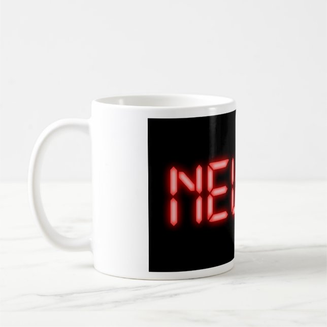 Neuer PR-Laufmeilenstein Rote Neon-Digital-Effekt  Kaffeetasse (Links)