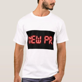 Neuer PR Laufmeilenstein Rotes Neon-Digital-Effekt T-Shirt
