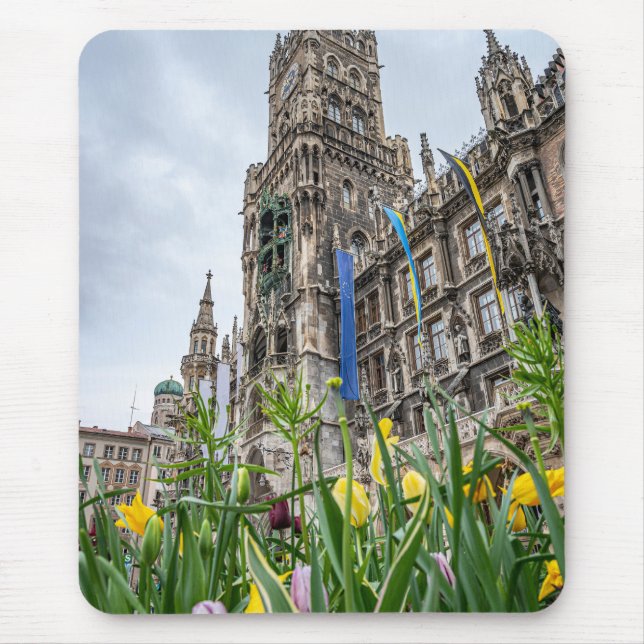 Neuer Rathausturm in München, Deutschland Mousepad (Vorne)