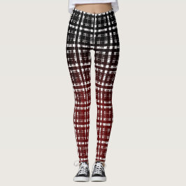 Neuer roter karierter moderner Shibori Druck Leggings