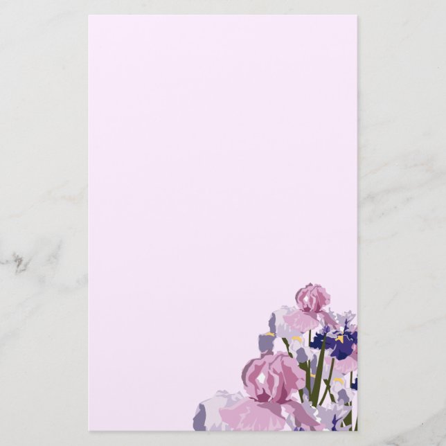 Neuer Schnitt-Frühling Irises Blumen Briefpapier (Vorderseite)