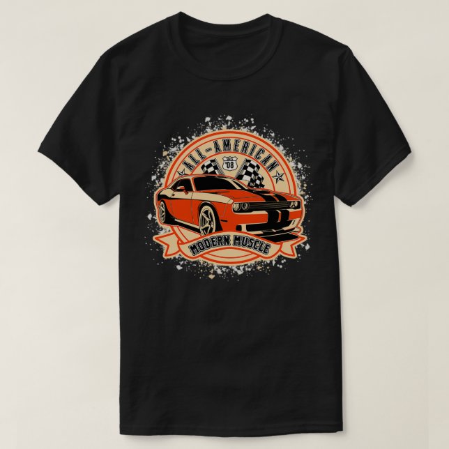 Neuer Schulmuskel Modernes Muskelauto T-Shirt (Design vorne)