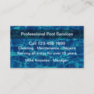 Neuer Schwimmbadservice Modern Visitenkarte