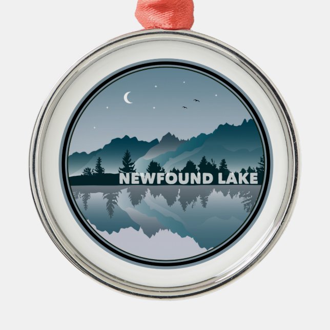 Neuer See New Hampshire Reflektion Ornament Aus Metall (Vorne)