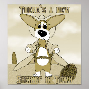 Neuer Sheriff im Stadtcorgi-Plakat Poster