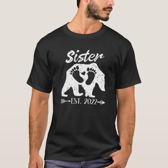 Neuer Sister Bear Est 2022 Baby Ankündigung Bruder T-Shirt (Vorderseite)