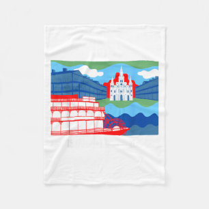 Neuer Stadtansicht-Dampfer Orleans Louisiana Fleecedecke