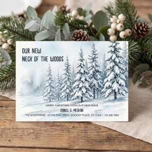Neuer Stadtteil Winter Umzug Ferien Feiertagskarte