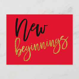Neuer Start Positivziffer Rot Postkarte