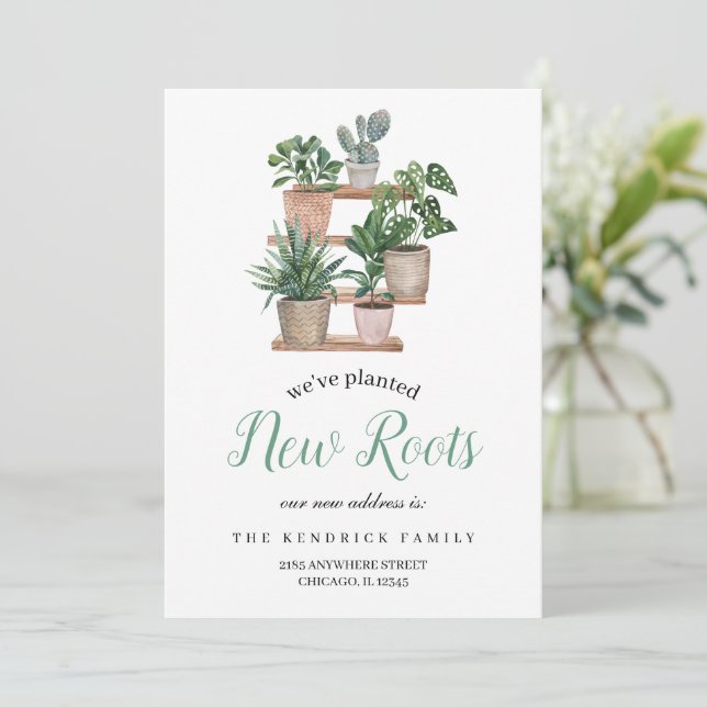 Neuer Startpunkt für neu gepflanzte neue Adresse Einladung (Stehend Vorderseite)