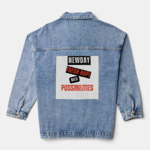 Neuer Tag. Frische Hoffnung. Kühn Möglichkeiten. – Jeansjacke