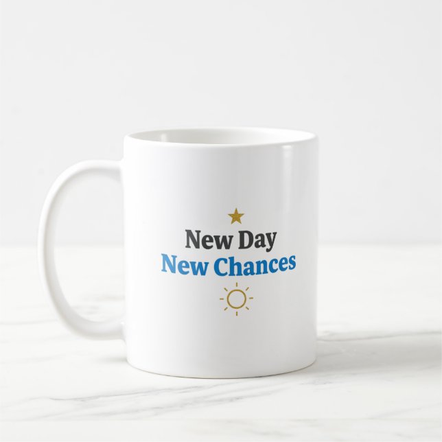 Neuer Tag, neue Chancen Kaffeetasse (Links)