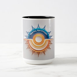 Neuer Tag, neue Stärke Zweifarbige Tasse