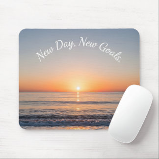 Neuer Tag Neue Ziele Strand Sonnenaufgang Motivier Mousepad