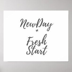 Neuer Tag, Neustart-Druck Poster