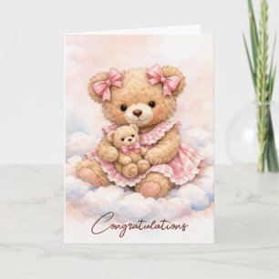 Neuer Teddybär für Baby Mädchen Karte