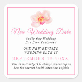 Neuer Termin für die Änderung der Vertagung Quadratischer Aufkleber