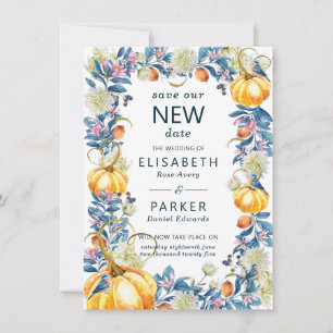 Neuer Termin Hochzeit Nachbezug Fall Pumpkin Save The Date