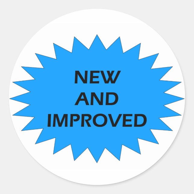 NEUER UND VERBESSERTER Blue Star Runder Aufkleber (Vorderseite)