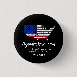 Neuer US-Bürger – American Map Citizenship Day Button