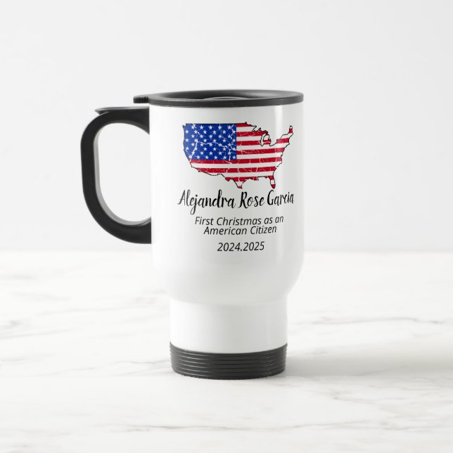Neuer US-Bürger – American Map Citizenship Day Reisebecher (Links)