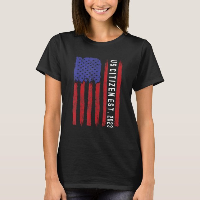 Neuer US-Staatsangehöriger Est 2023 Amerikanischer T-Shirt (Vorderseite)