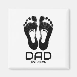 Neuer Vater Baby Fußabdrücke Gründungsdatum Magnet