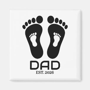 Neuer Vater Baby Fußabdrücke Gründungsdatum Magnet