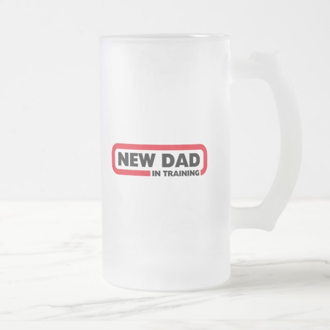 Neuer Vater im Training - eine Bier-Tasse für Mattglas Bierglas (Rechts)