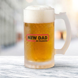 Neuer Vater im Training Mattglas Bierglas