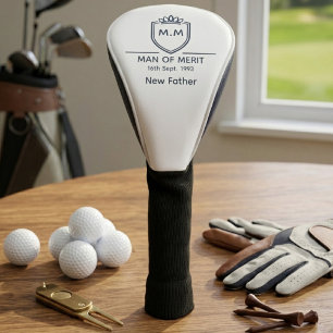 Neuer Vater Monogramm Anfangsbuchstaben Name Mann Golf Headcover