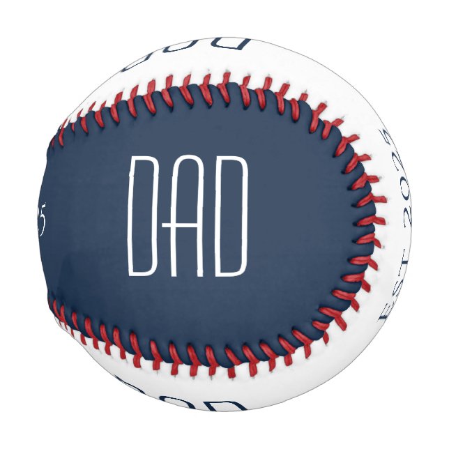 Neuer Vater Vater's Day Simple Minimalistisch Blue Baseball (Vorne Rechts)