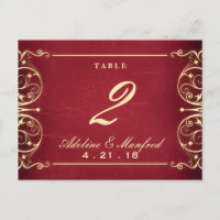 Neuer Victorian: Red & Gold Table Number