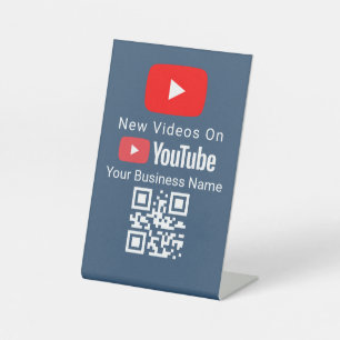 Neuer Videos QR-Code-Schild YouTube Food Truck Sockelschild