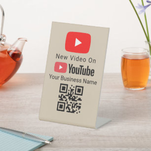 Neuer Videos QR-Code-Schild YouTube Fotograf Sockelschild
