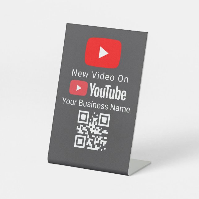 Neuer Videos QR-Code-Schild | YouTube | Nageltechn Sockelschild (Vorderseite)