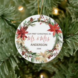 Neuer Vintager Weihnachtskranz Keramik Ornament