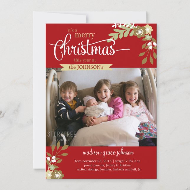 Neuer Weihnachtsankündigung für Kleinkinder indivi Ankündigung (Vorderseite)