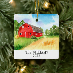 Neuer Weihnachtsbaumanhänger für die Farm-Familie Keramikornament