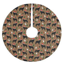 Neuer Weihnachtsmannmütze Neufundland Hunde Weihna Polyester Weihnachtsbaumdecke