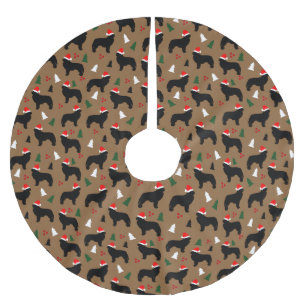 Neuer Weihnachtsmannmütze Neufundland Hunde Weihna Polyester Weihnachtsbaumdecke