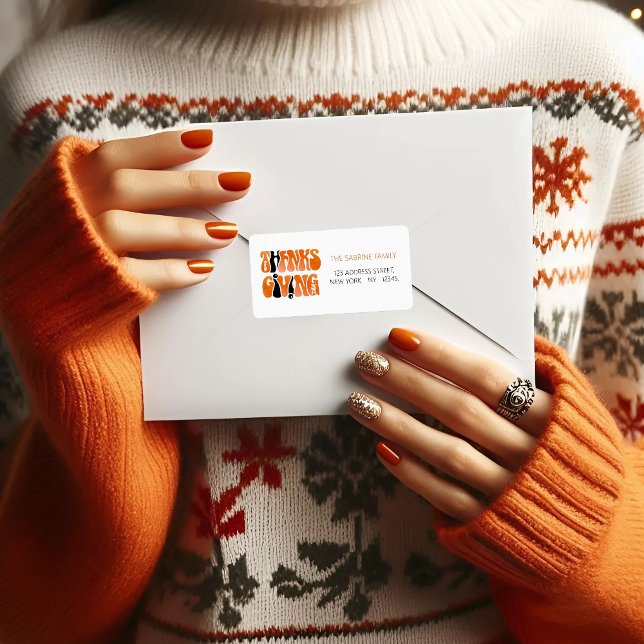 Neuer Weißer Graffiti-Erntedank Herbst Adressaufkleber (Von Creator hochgeladen)