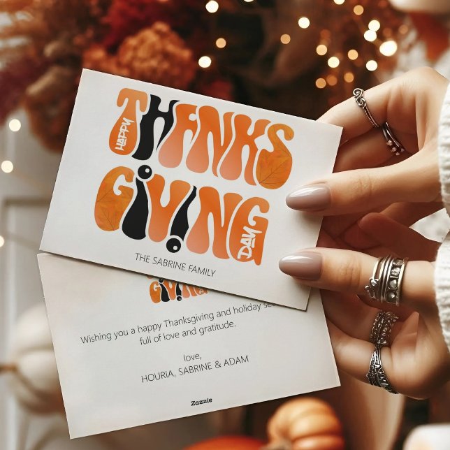 Neuer Weißer Graffiti-Erntedank Herbst Feiertagskarte (Von Creator hochgeladen)