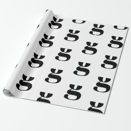 Neuer, weißer, monogramm-schwarzer Anfangsbuchstab Geschenkpapier