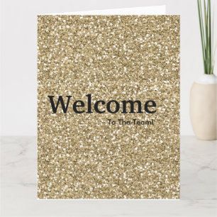Neuer Welcome Gold Glitzer Karte