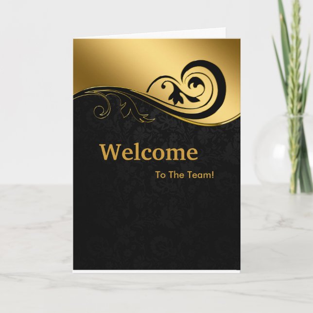Neuer Welcome Gold Glitzer Karte (Vorderseite)