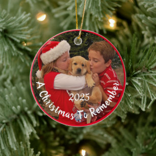 Neuer Welpe zu Weihnachten - Anpassbarer Keramik-S Keramik Ornament